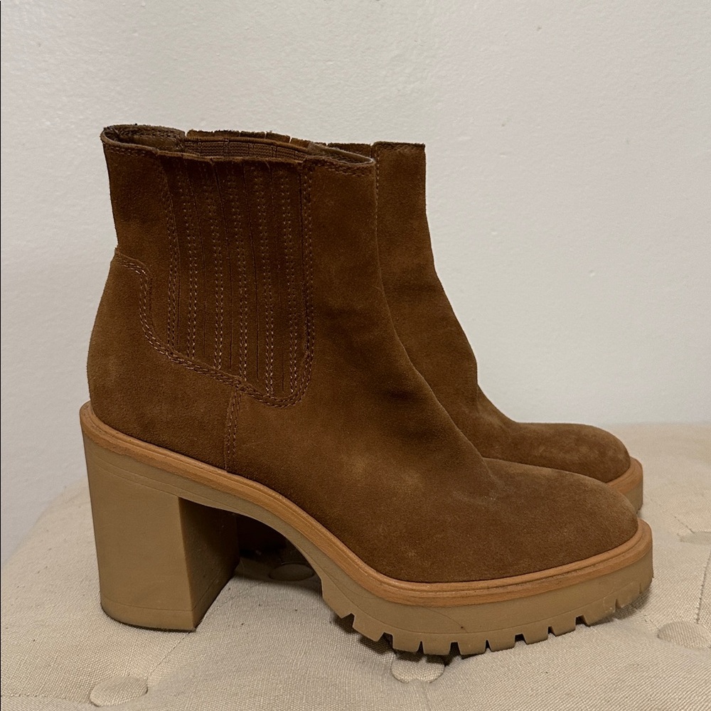 Dolce Vita Tan Suede Ankle Boots